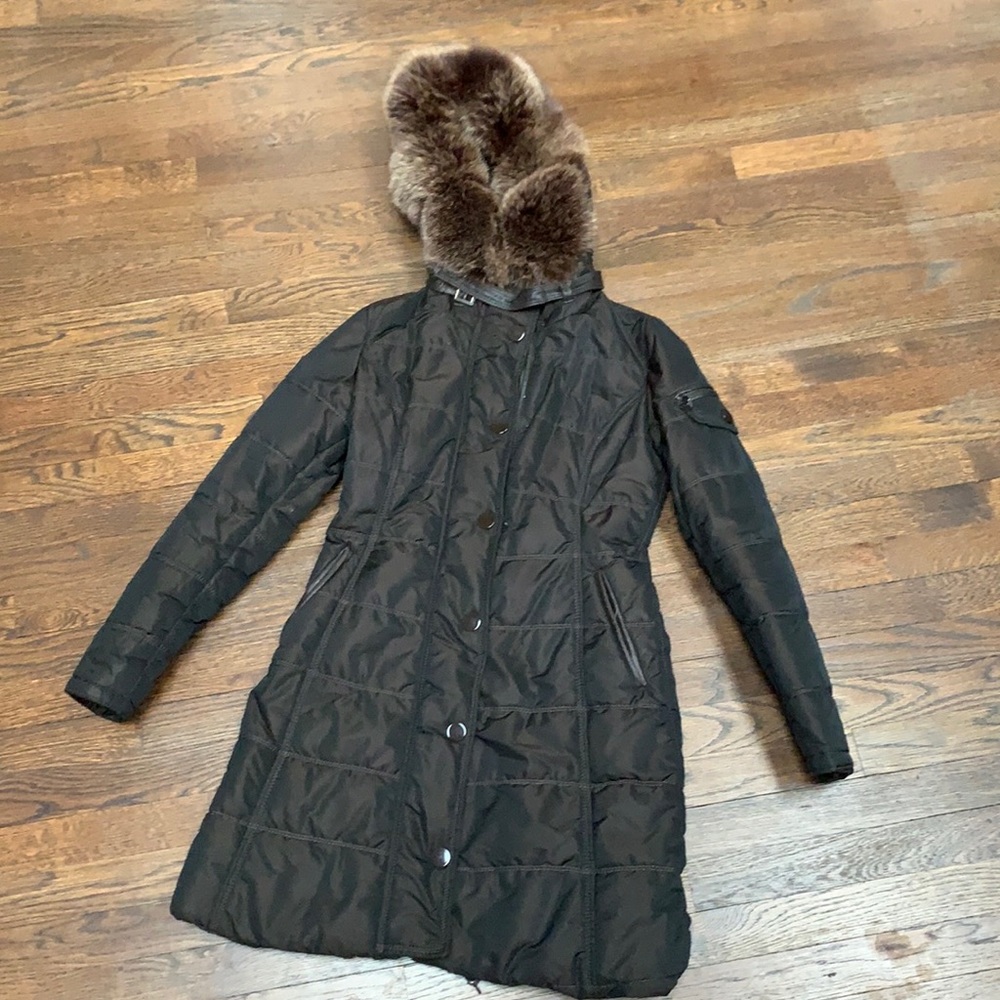 Gorski Down Cost with Mink Collar & Leather Details